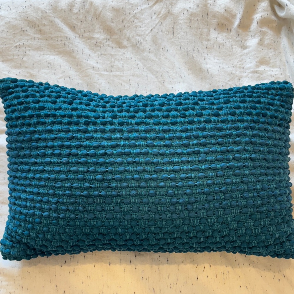 Teal Textured Throw Pillow